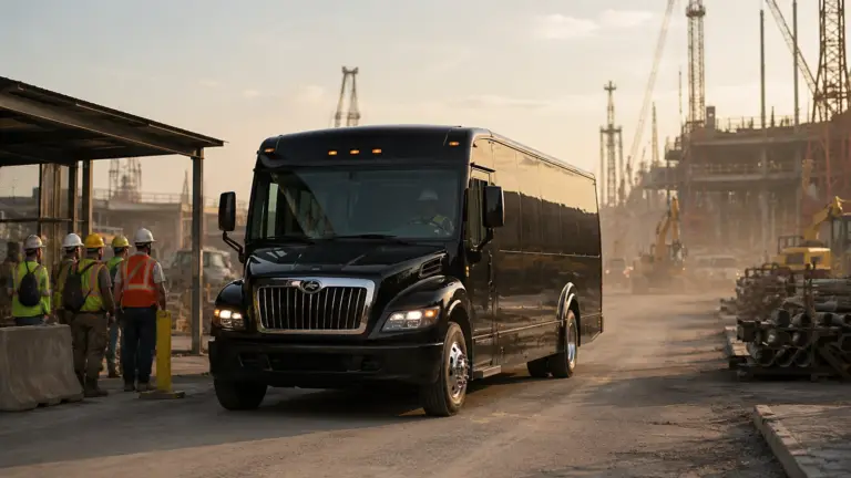 Comfortable construction shuttle transportation from Ace Limousine
