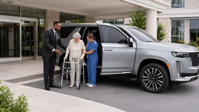 Healthcare shuttle transportation for staff patients and visitors