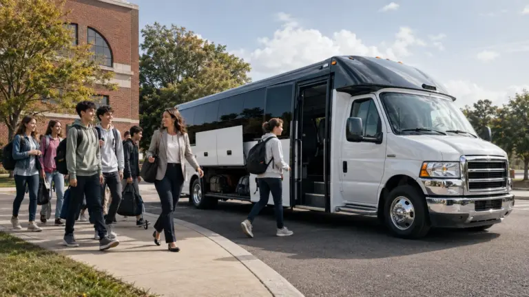 Private school transportation vehicle for student groups