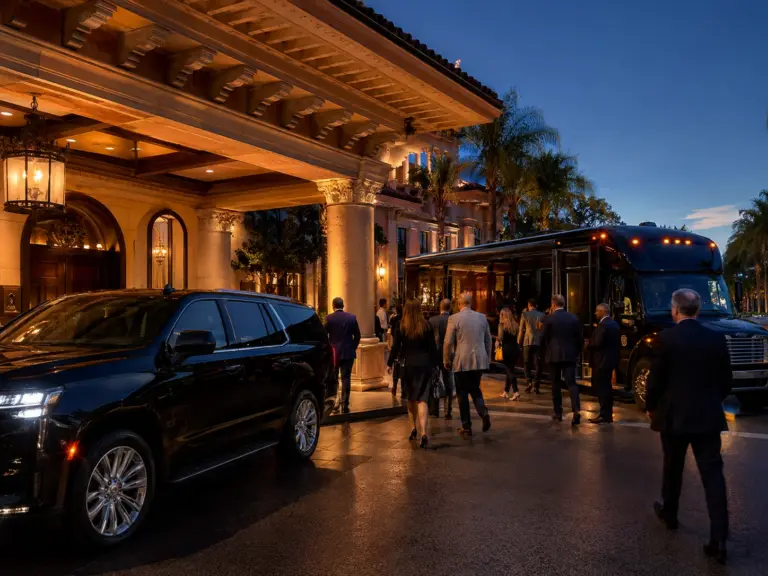 Private event transportation vehicle for guests and attendees