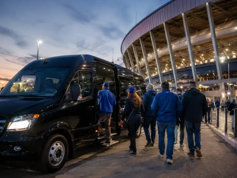 Private transportation for sports teams and hospitality guests