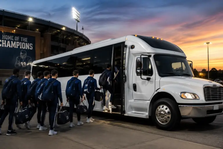 Sports team shuttle transportation