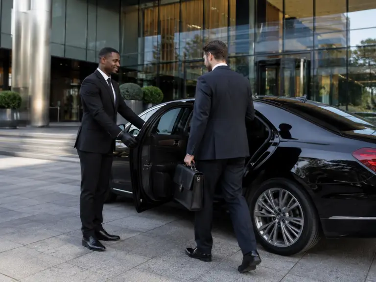 Ace Limousine corporate transportation sedan arrival