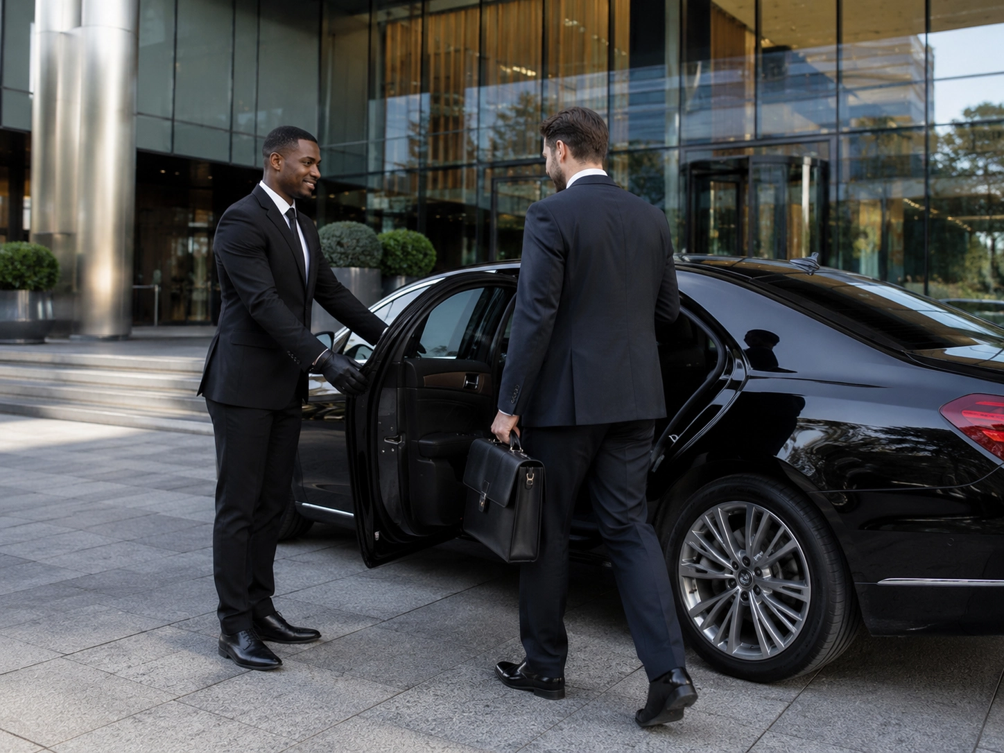 Ace Limousine corporate transportation sedan arrival