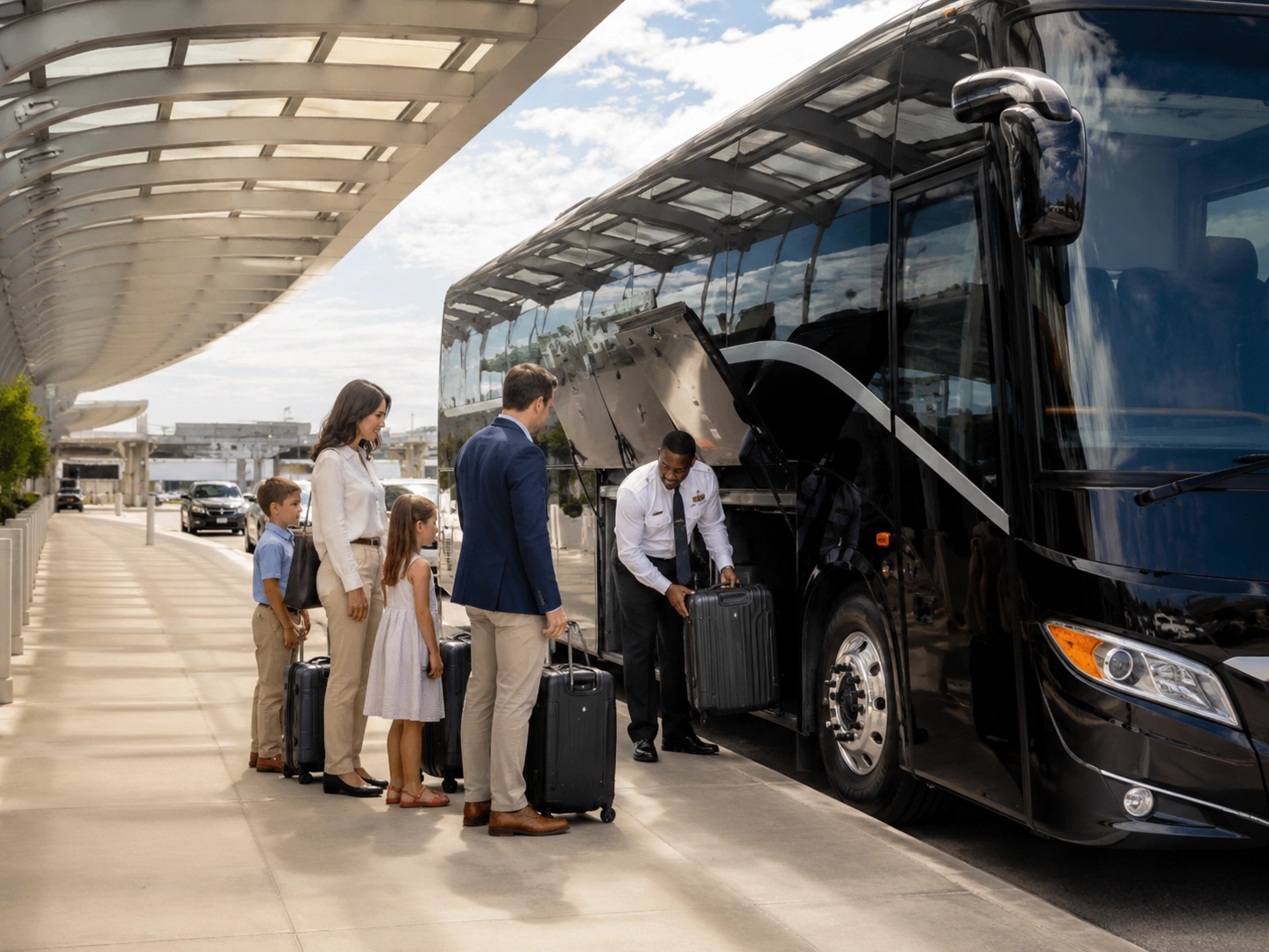 Ace Limousine family charter bus luggage assistance