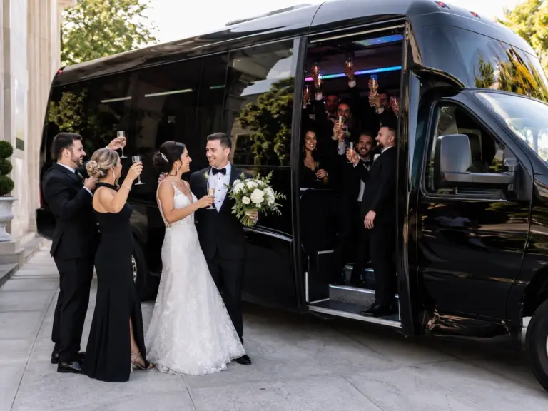 Ace Limousine party bus champagne toast